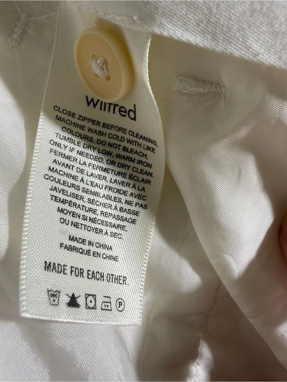 Wilfred Aritzia effortless pants white linen blend wide leg tailored trouser